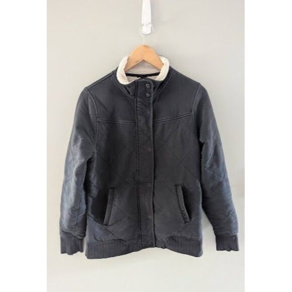 The North Face Black Quilted Cotton Blend Sherpa Lined Jacket Womens M - Picture 1 of 4